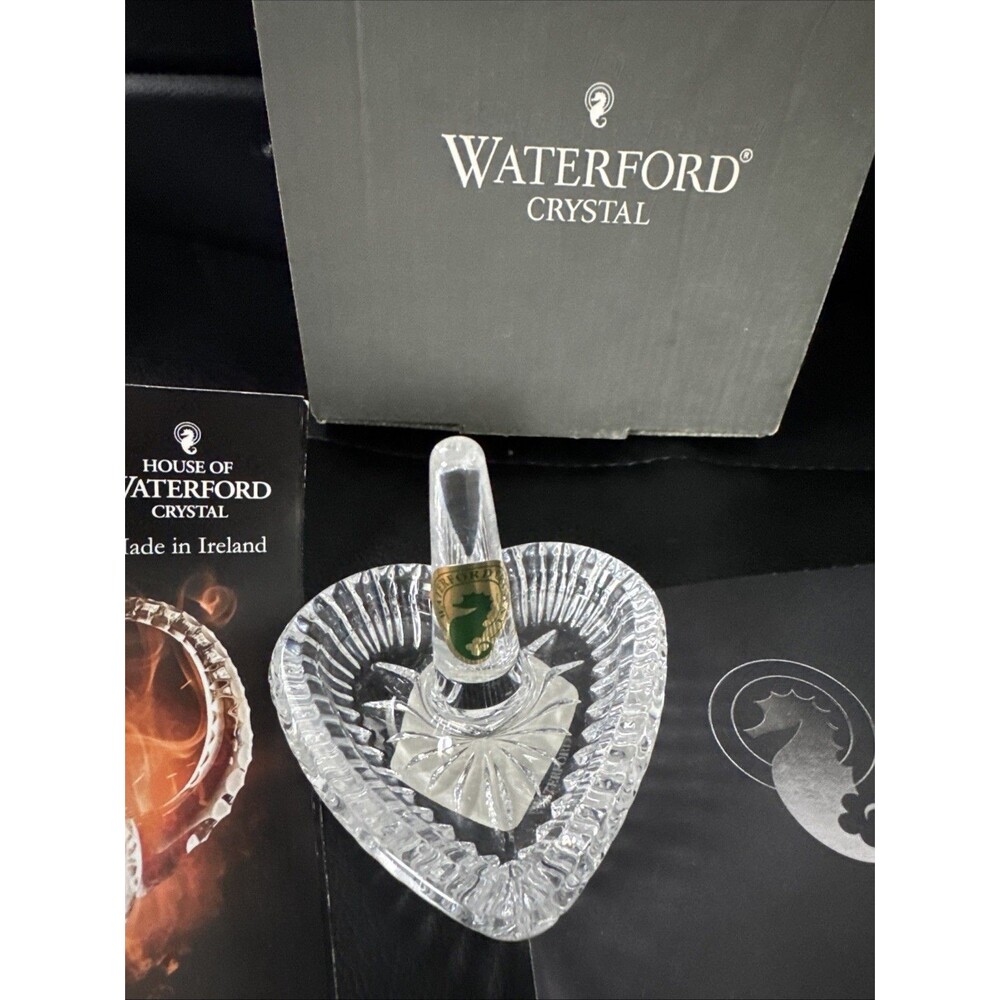 Waterford Crystal Large Heart Ring Holder, Signed, Made in Ireland - Picture 2 of 6